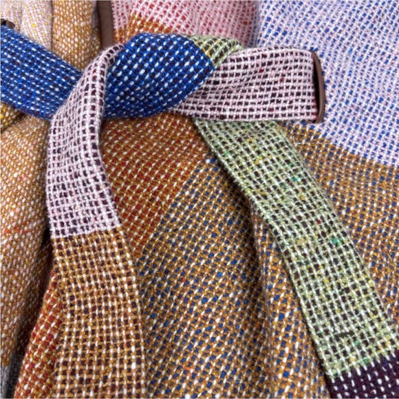 Anthropologie Nomad by Morgan Carper Belted Fringe Shawl Wrap Cape - Picture 10 of 16